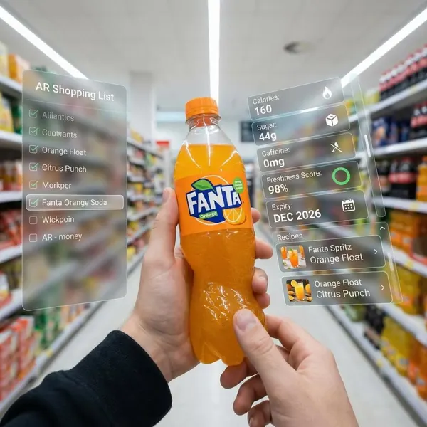 First-person supermarket product shot