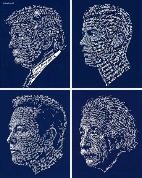 Typographic portrait from a reference